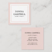 Elegantes Rosa Border Beruflich Minimalistisch Quadratische Visitenkarte (Vorne/Hinten)