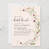 Elegantes rosa Botanische Wildblume Bridal Brunch Einladung (Vorderseite)