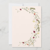 Elegantes rosa Botanische Wildblume Bridal Brunch Einladung (Rückseite)