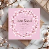 Elegantes rosa Botanisches Osterfest Einladung