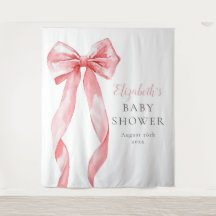 Elegantes rosa Bow Baby Shower Foto Hintergrund