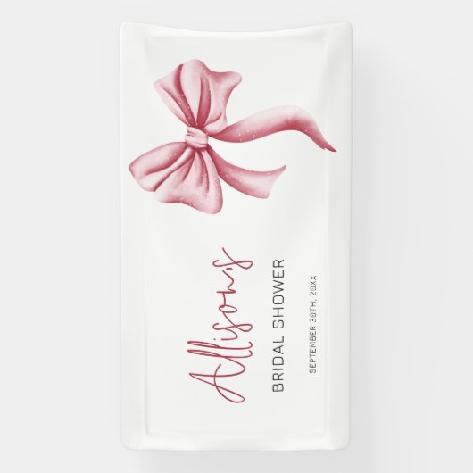 Elegantes Rosa-Bow-Brautparty Banner (Vertikal)