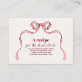 Elegantes rosa Bow-Brautparty Begleitkarte (Vorderseite)