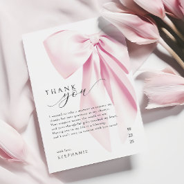 Elegantes rosa Bow-Brautparty Dankeskarte