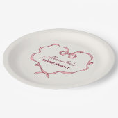 Elegantes rosa Bow-Brautparty Pappteller (Schrägansicht)
