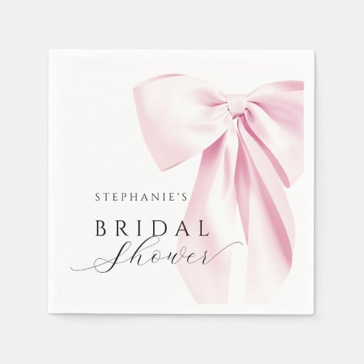 Elegantes rosa Bow-Brautparty Serviette (Vorderseite)