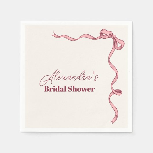 Elegantes rosa Bow-Brautparty Serviette (Vorderseite)