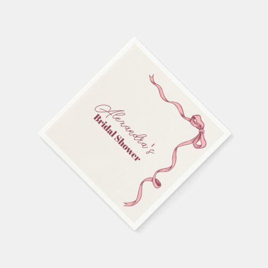 Elegantes rosa Bow-Brautparty Serviette (Ecke)