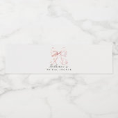 Elegantes rosa Bow-Brautparty Wasserflaschenetikett (Einzelnes Label)