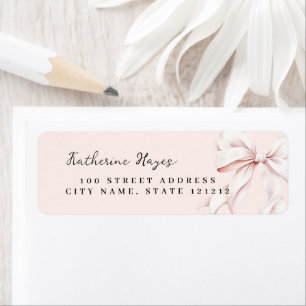 Elegantes rosa Bow Bridal Rücksendeadresse-Label