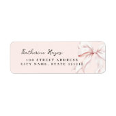 Elegantes rosa Bow Bridal Rücksendeadresse-Label (Vorne)