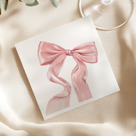 Elegantes rosa Bow Coquette Paper Serviette