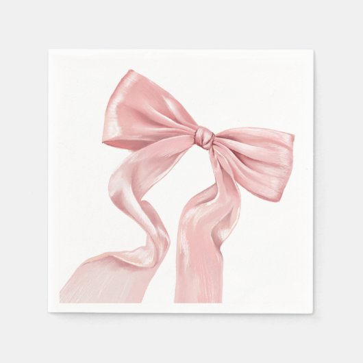 Elegantes rosa Bow Coquette Paper Serviette (Vorderseite)