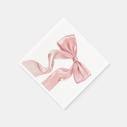 Elegantes rosa Bow Coquette Paper Serviette (Ecke)