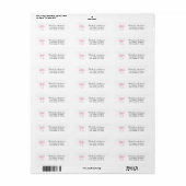 Elegantes rosa Bow Coquette Rücksendeadresse-Label (Vorne)
