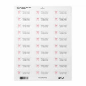 Elegantes rosa Bow Coquette Rücksendeadresse-Label (Vorne)