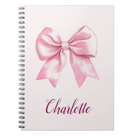 Elegantes rosa Bow Personalisiert Spiral Notebook Notizblock