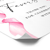 Elegantes rosa Bow Ribbon Liebling beim Hochzeitsz Poster (Ecke)