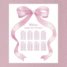 Elegantes rosa Bow Seating Chart Poster