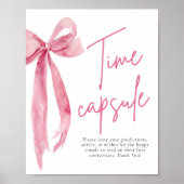 Elegantes, rosa Bow Time Capsule Game Sign Poster (Vorne)