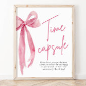 Elegantes, rosa Bow Time Capsule Game Sign Poster