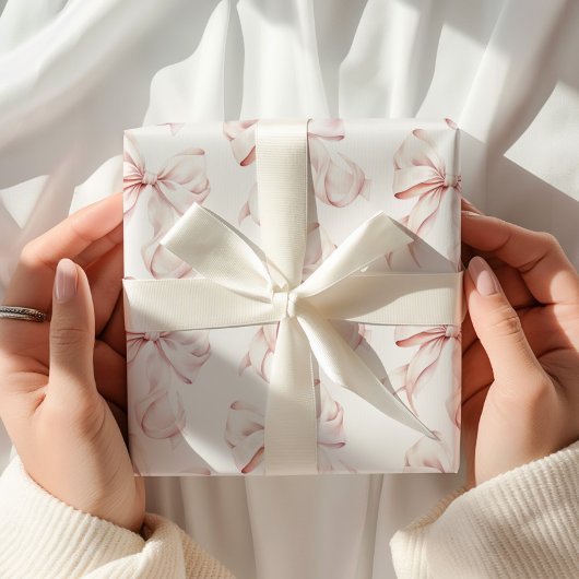 Elegantes rosa Bow Wrapping Paper Geschenkpapier