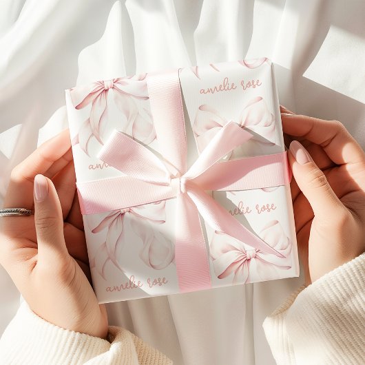 Elegantes rosa Bow Wrapping Paper Geschenkpapier