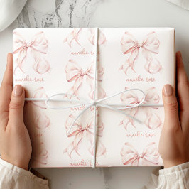 Elegantes rosa Bow Wrapping Paper Geschenkpapier