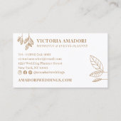 Elegantes rosa braunes, modernes blumenbraunes Mon Visitenkarte (Rückseite)