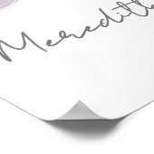 Elegantes Rosa Brautparty Begrüßungszeichen Poster (Ecke)