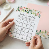 Elegantes Rosa Brautparty Bingo Game Flyer