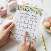 Elegantes Rosa Brautparty Bingo Game Flyer