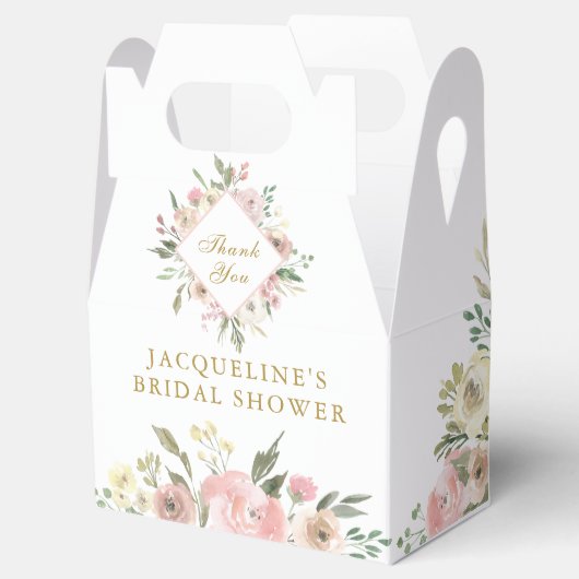 Elegantes Rosa Brautparty Blumengarten Geschenkschachtel (Geöffnet)