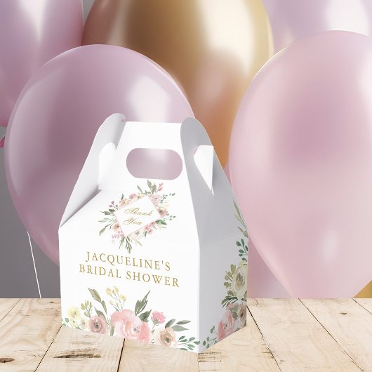 Elegantes Rosa Brautparty Blumengarten Geschenkschachtel