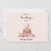 Elegantes Rosa Brautparty Dankeskarte (Vorderseite)