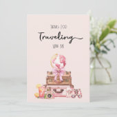 Elegantes Rosa Brautparty Dankeskarte (Stehend Vorderseite)