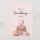 Elegantes Rosa Brautparty Dankeskarte (Vorne/Hinten)