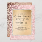 Elegantes Rosa-Brautparty Einladung (Vorne/Hinten)