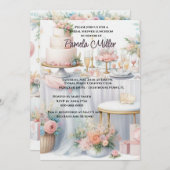 Elegantes rosa Brautparty Einladung (Vorne/Hinten)