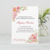 Elegantes Rosa Brautparty Einladung (Stehend Vorderseite)