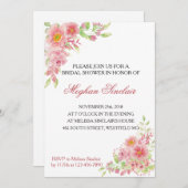 Elegantes Rosa Brautparty Einladung (Vorne/Hinten)