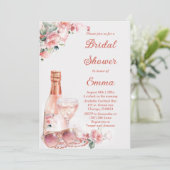 Elegantes Rosa Brautparty Einladung (Stehend Vorderseite)