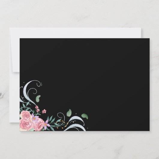 Elegantes Rosa Brautparty Einladung (Rückseite)