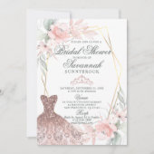 Elegantes Rosa Brautparty Einladung (Vorderseite)