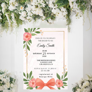 Elegantes Rosa Brautparty Einladung
