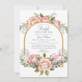 Elegantes Rosa-Brautparty Einladung (Vorderseite)