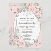 Elegantes Rosa Brautparty Einladung (Vorne/Hinten)