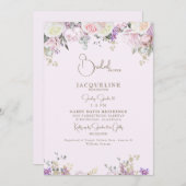 Elegantes Rosa-Brautparty Einladung (Vorne/Hinten)