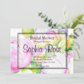 Elegantes rosa Brautparty Einladung (Stehend Vorderseite)