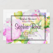 Elegantes rosa Brautparty Einladung (Vorne/Hinten)